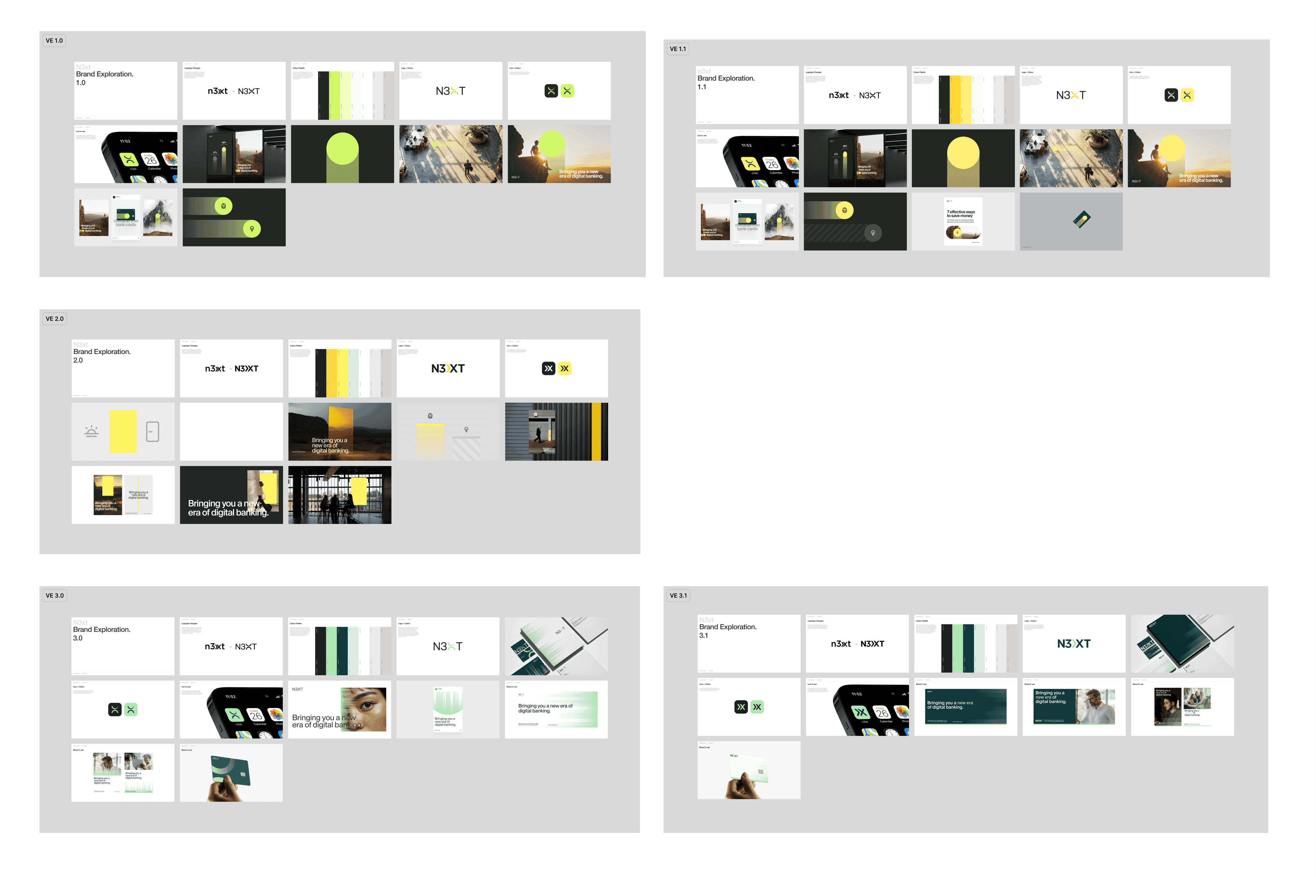 Early N3XT visual explorations across several colour directions